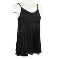 garment dyed black fringe camisole lace V neck spaghetti top with all around body tassels fit all lace top for all seasons